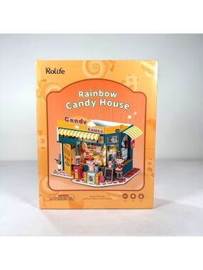 NWT Rolife Rainbow Candy House DIY Miniature Dollhouse Kit